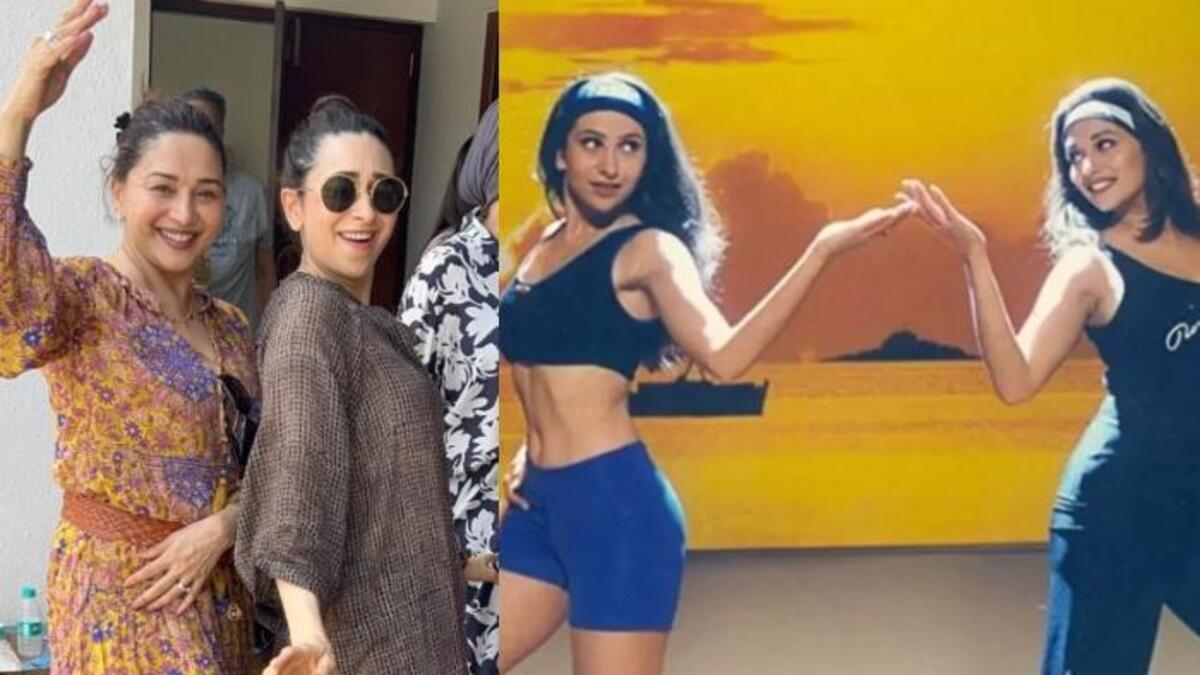 ‘Bas Shahrukh Ki Kami Hai’: Madhuri Dixit And Karisma Kapoor Shake A Leg Together, Netizens React!