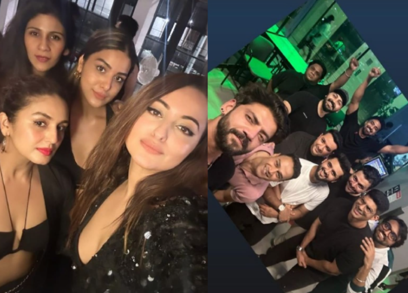 Sonakshu Sinha and Zaheer Iqbal at their bachelorette/bacherlor parties