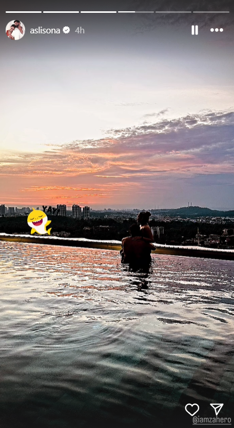 Sonakshi-Zaheer chilling in the pool