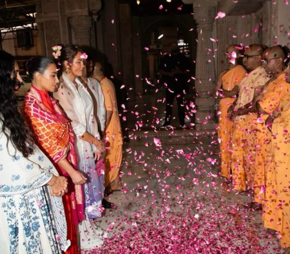 Kim Kardashian, Khloe get warm welcome at ISKCON temple