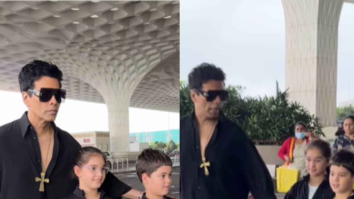 Watch: Karan Johar Jets Off With His Kids Yash And Roohi In Style