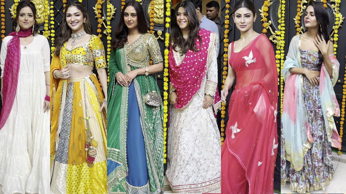 Mouni Roy, Priyanka Chahar Choudhary At Ekta Kapoor’s Ganpati Darshan