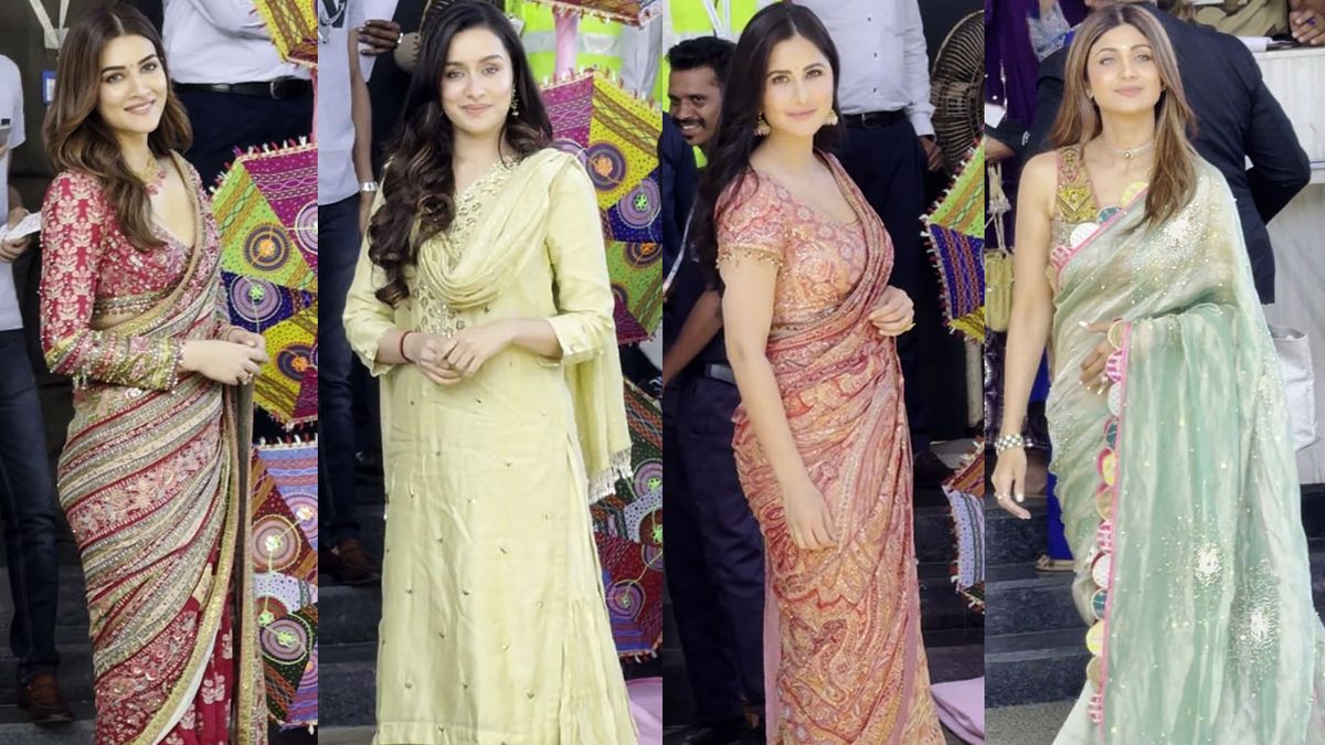 Shraddha Kapoor, Kriti Sanon, Katrina Kaif Leave For Navratri Party