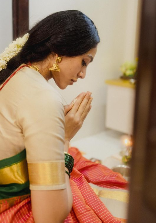 Sobhita Dhulipala in a long braid