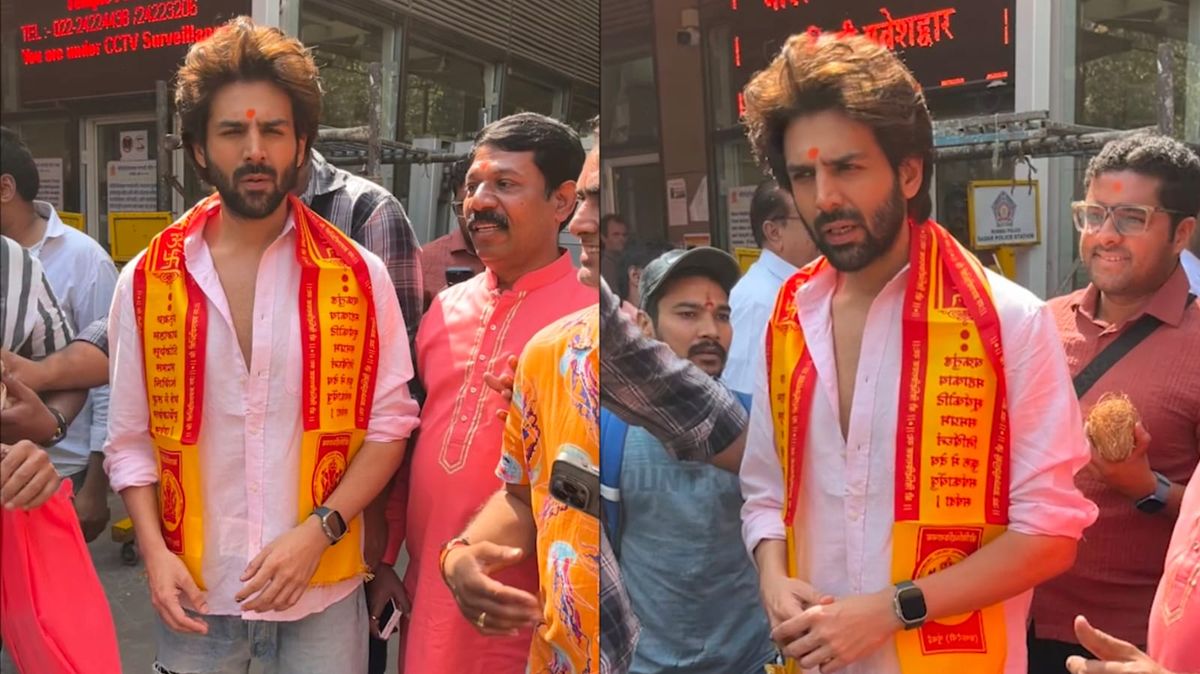 Kartik Aaryan at Siddhivinayak temple after Bhool Bhulaiyaa 3 success