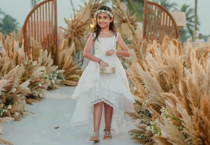 Flower girl at Aadar Jain-Alekha Advani wedding