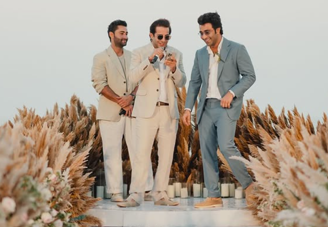 Aadar Jain with his groomsmen