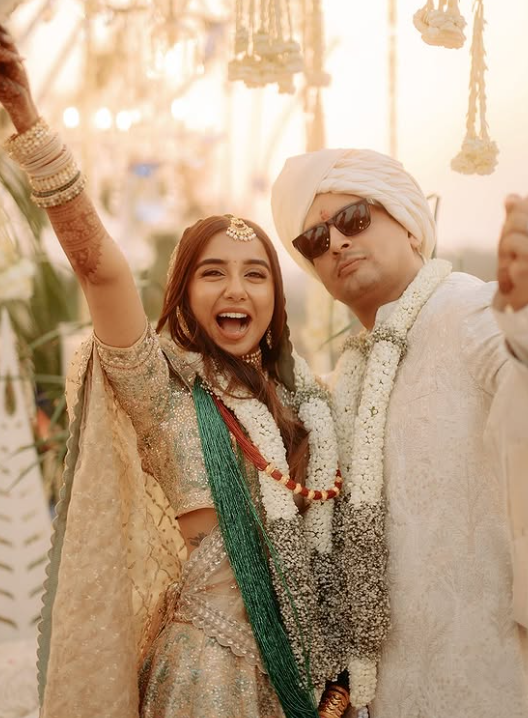 Newlyweds Prajakta Koli and Vrishank Khanal 